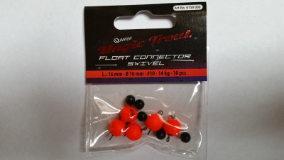 Magic Trout Float Connector Swivel Wirbel Auftriebskörper rot 10mm 5 Stück NEU 
