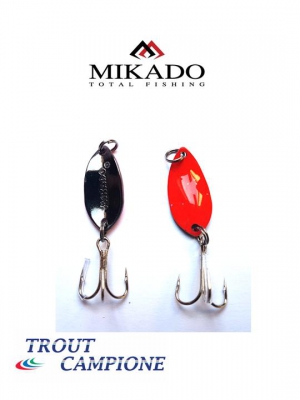 Mikado Trout Campione Mini-Spoon / Forellenblinker In 1,4 Gr. – Farbe: Rot Glitter / Schwarz