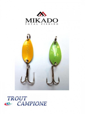 Mikado Trout Campione Mini-Spoon / Forellenblinker In 1,4 Gr. – Farbe: Fluor Grün / Gelb