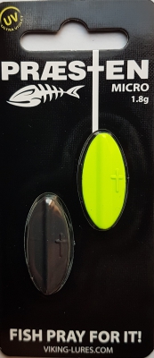 Praesten Micro Durchlaufblinker in 1,8 gr. - Farbe: chartreuse / schwarz