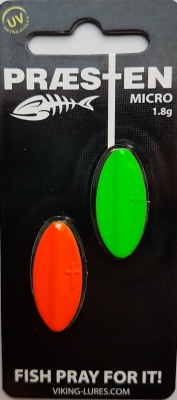 Praesten Micro Durchlaufblinker in 1,8 gr. - Farbe: grün / orange