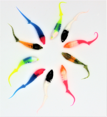 TurboLures Bullenhai – Softbait/Gummiköder Mit Knoblauch-Aroma / Länge: 70mm / Farbe: Mixed Colours