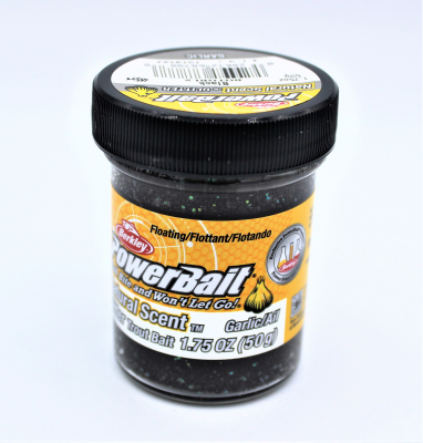 Berkley Powerbait Natural Scent Mit Glitter Und Knoblauch- Aroma / Farbe: Black 50gr.- Glas