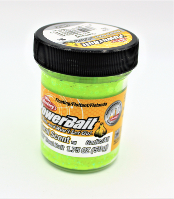 Berkley Powerbait Natural Scent Mit Glitter Und Knoblauch- Aroma / Farbe: Chartreuse 50gr.- Glas