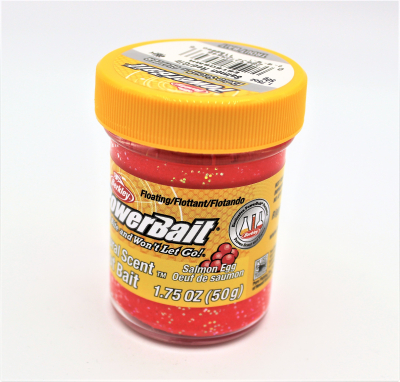 Berkley Powerbait Extra Scent Mit Glitter / Farbe: Salmon Red / Aroma: Salmon Egg 50gr.- Glas
