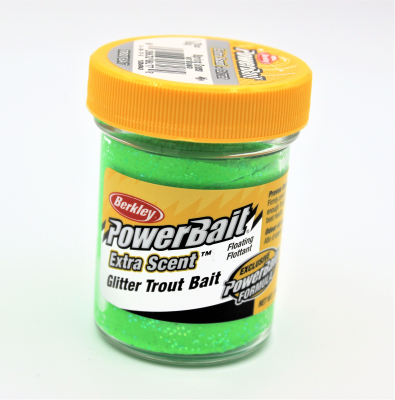 Berkley Powerbait Extra Scent Mit Glitter / Farbe: Spring Green 50gr.- Glas
