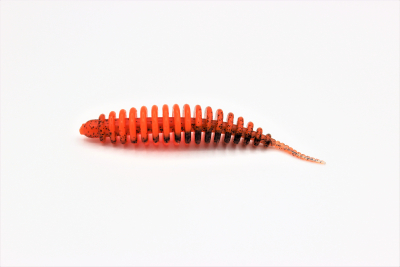 ProBaits Custom Lures Troutworm Mega Soft / Käse- Flavour In 6,5cm Länge / Farbe: Black Orange