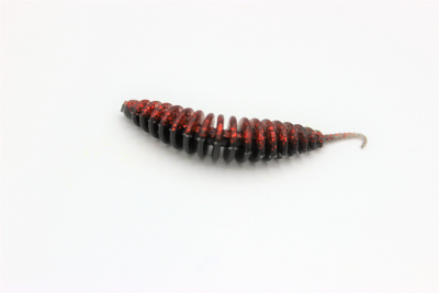 ProBaits Custom Lures Troutworm Mega Soft / Käse- Flavour In 6,5cm Länge / Farbe: Black Red