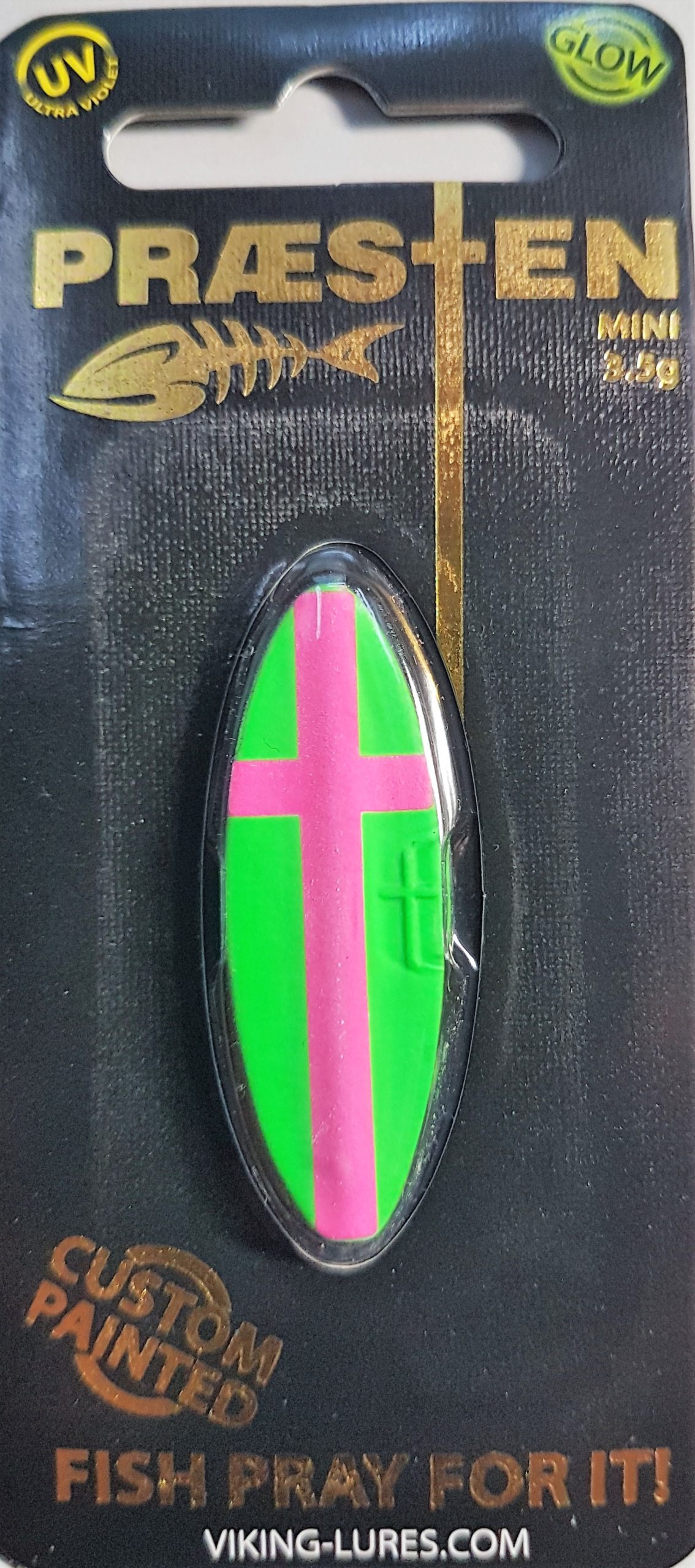 Praesten Classic CUSTOM PAINTED – Green-Pink Cross – Sonder-Edition Durchlaufblinker In 7 Gr.