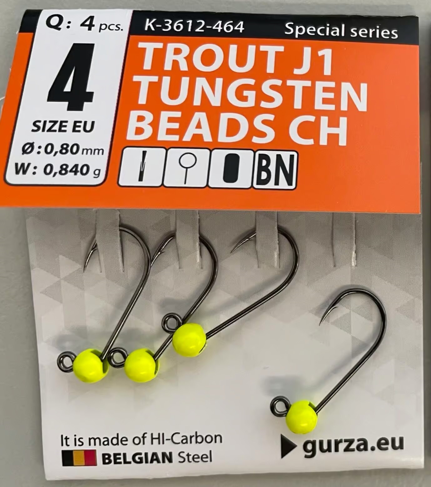 Gurza Jig- Haken Trout J3 BL - Special Series "Doppelschloss" in Größe 4 - mit Widerhaken