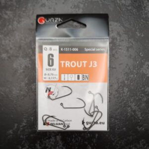 Gurza Jig- Haken Trout J3 BL - Special Series "Doppelschloss" in Größe 6 - mit Widerhaken
