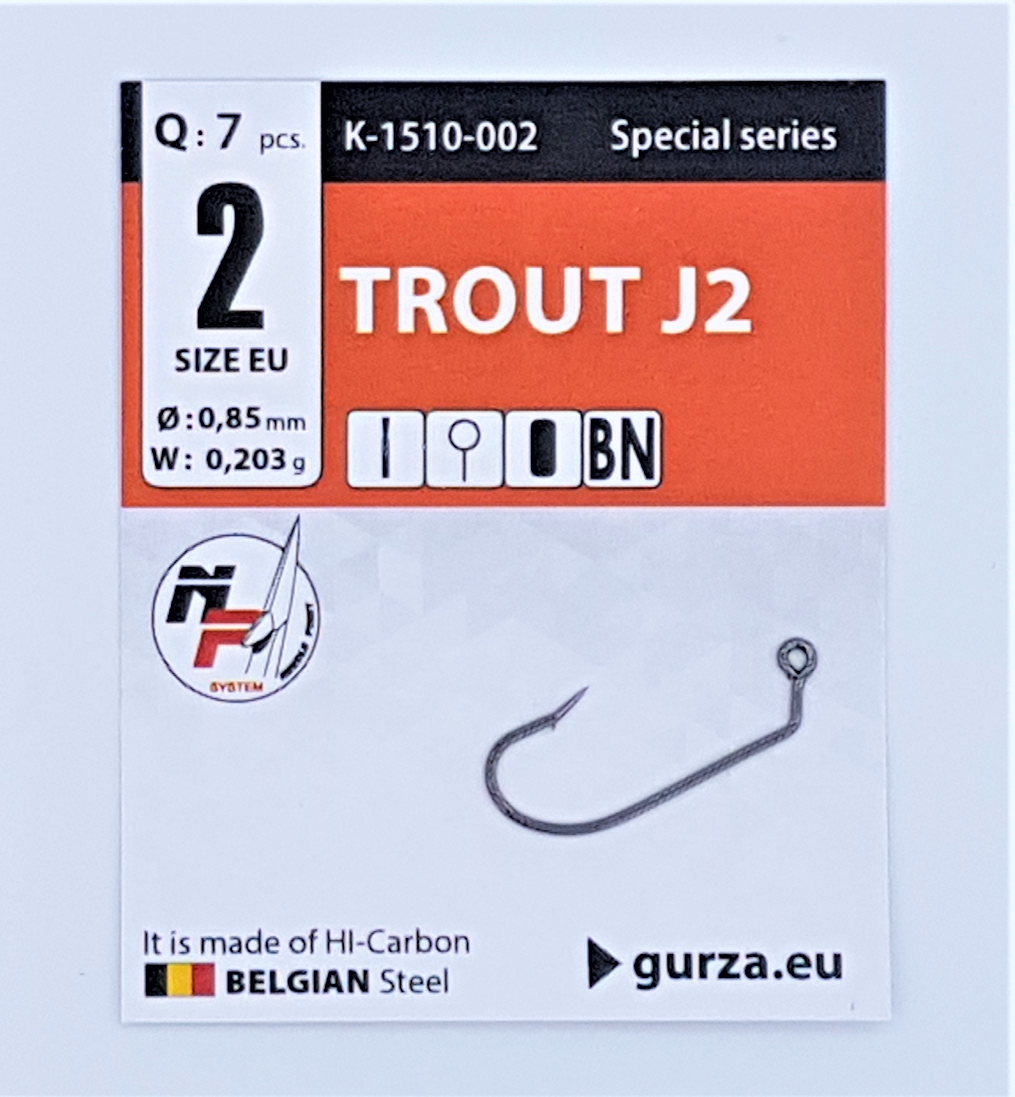 Gurza Jig- Haken Trout J2 BL – Special Series In Größe 2 – Mit Widerhaken Und Dublin- Spitze