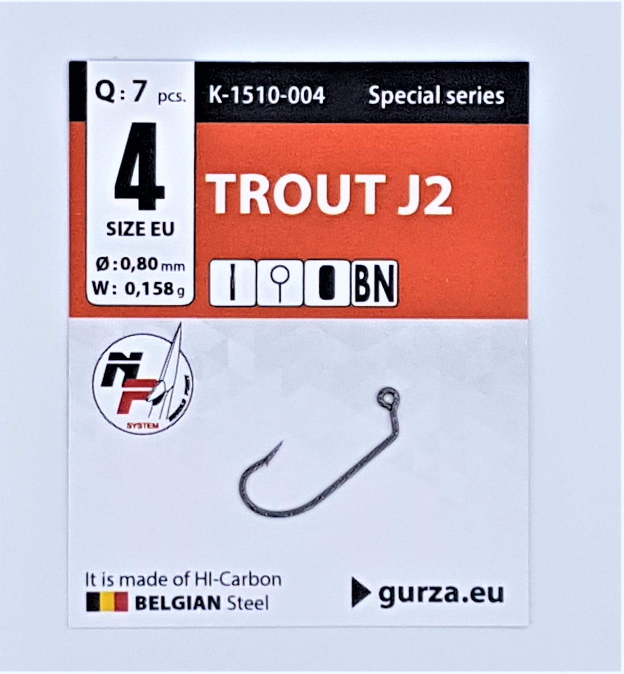 Gurza Jig- Haken Trout J2 BL – Special Series In Größe 4 – Mit Widerhaken Und Dublin- Spitze