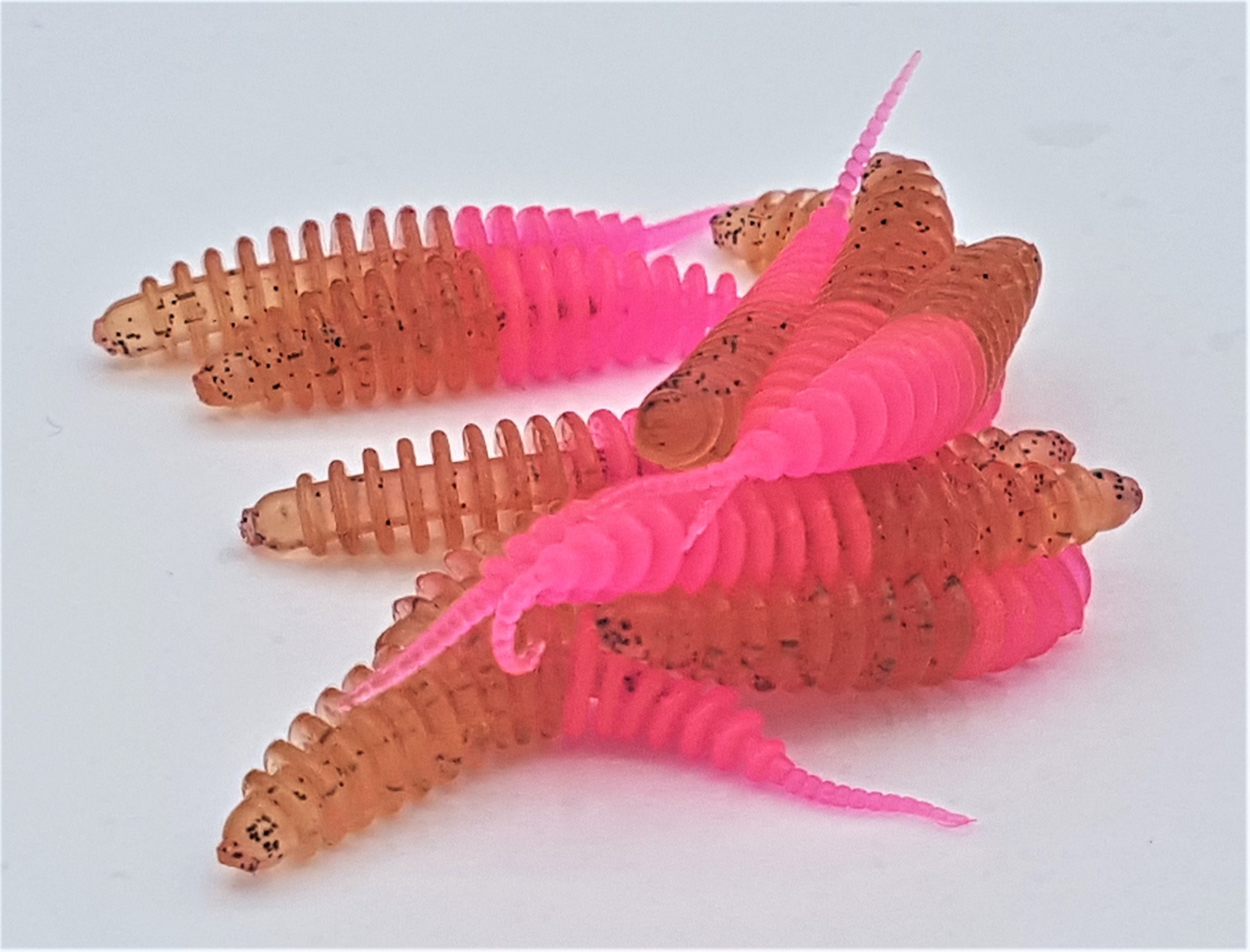 ProBaits Mini Custom Lures Troutworm Mega Soft / Knoblauch- Flavour In 3,8 Cm Länge / Farbe: Gold/glitter/pink