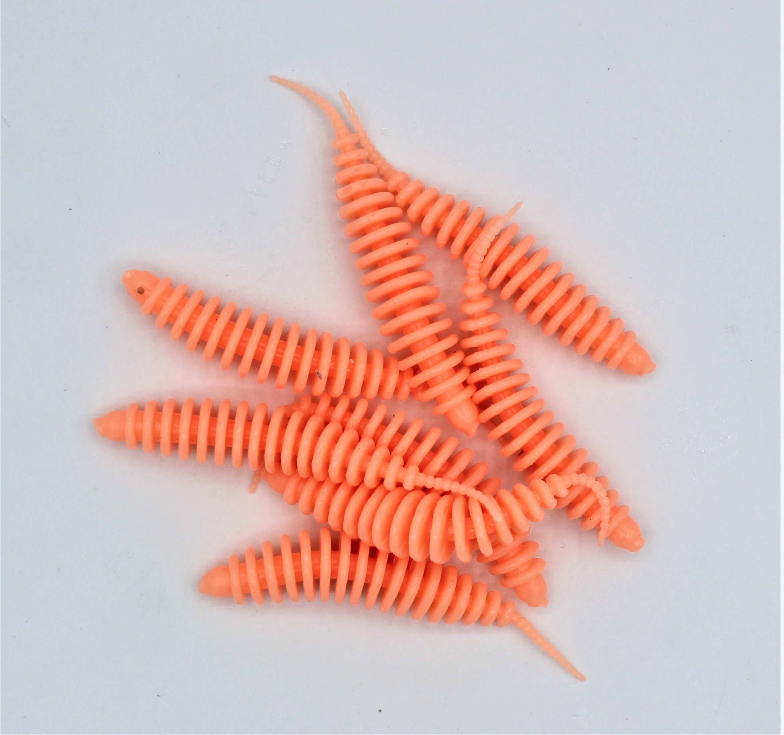 ProBaits Mini Custom Lures Troutworm Mega Soft / Bubblegum- Flavour In 3,8 Cm Länge / Farbe: Lachs