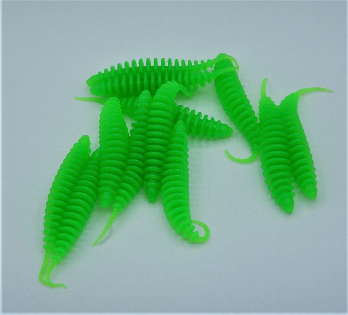 ProBaits Mini Custom Lures Troutworm Mega Soft / Bubblegum- Flavour In 3,8 Cm Länge / Farbe: Grün