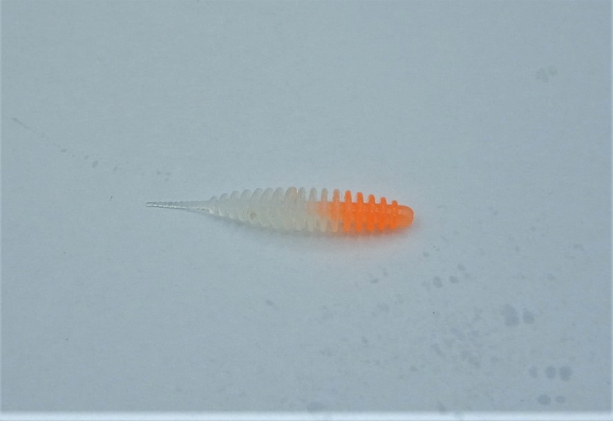 ProBaits Custom Lures Troutworm Mini Mega Soft / Käse- Flavour In 5cm Länge / Farbe: Orange-Nightglow