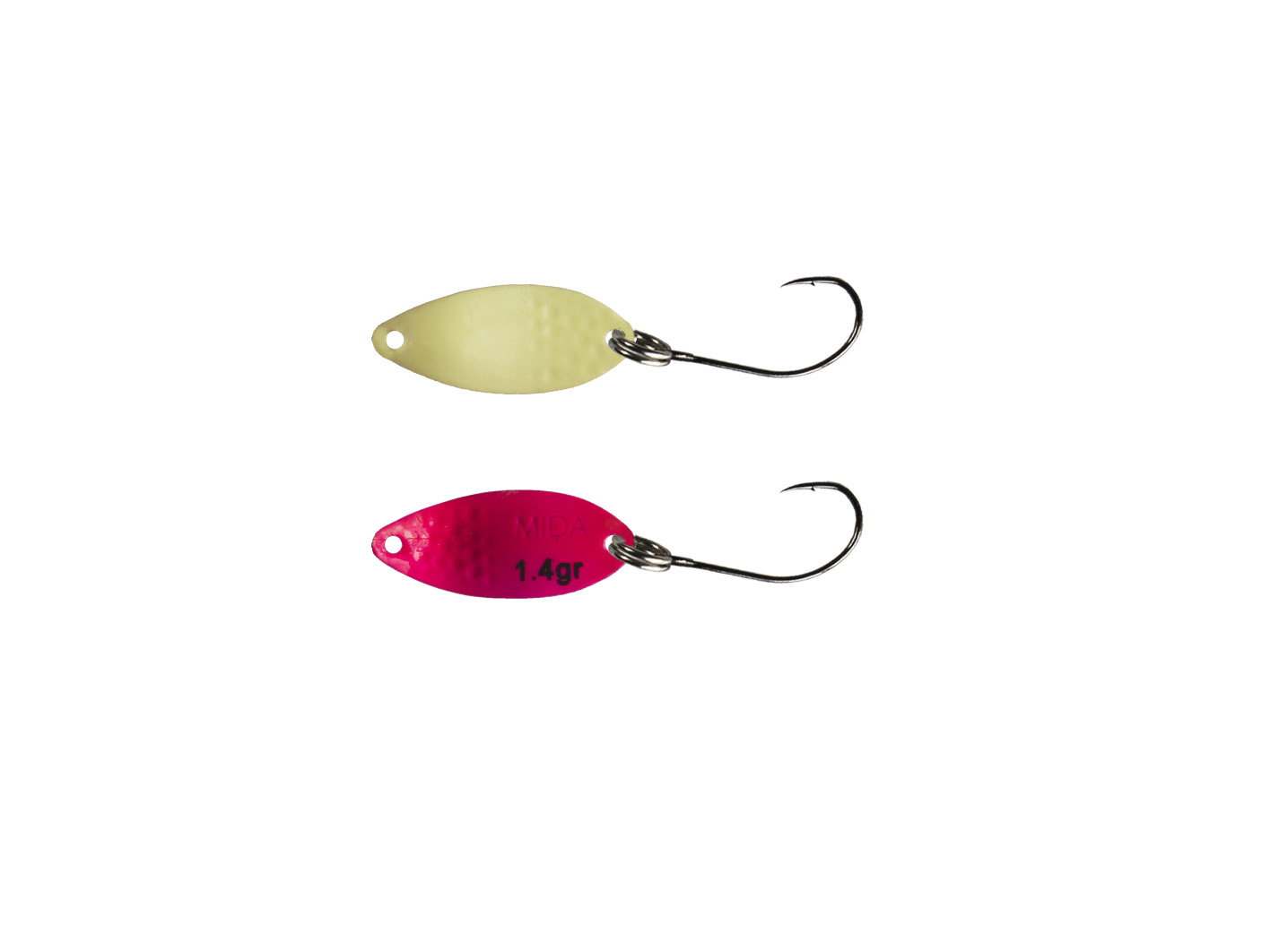 Olek-Fishing MIDA Spoon Zum Forellenfischen | Sonderfarbe | Gewicht: 1,4 Gr. | Farbe: Glow Pink