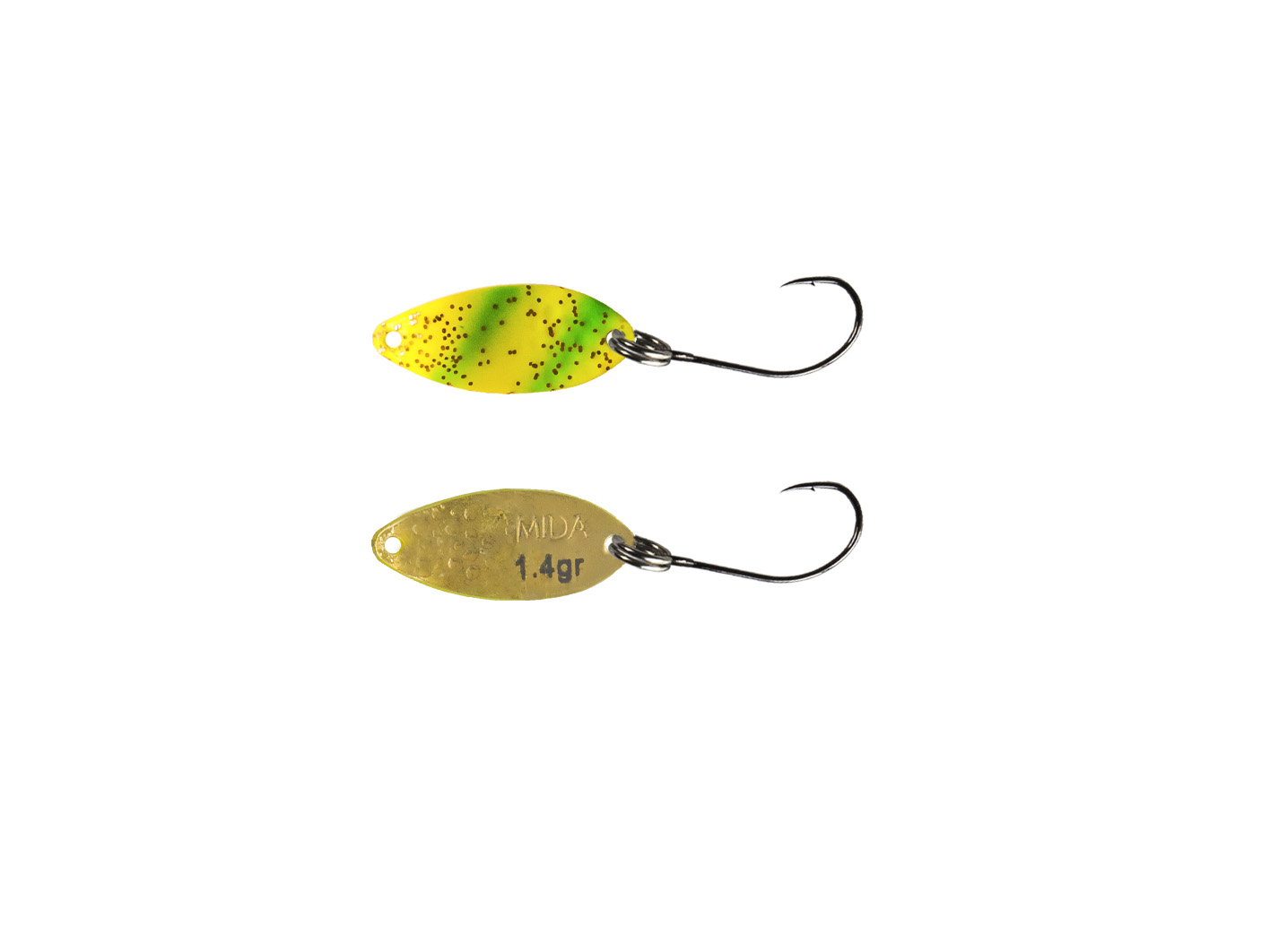 Olek-Fishing MIDA Spoon Zum Forellenfischen | Sonderfarbe | Gewicht: 1,4 Gr. | Farbe: Trout Area Special