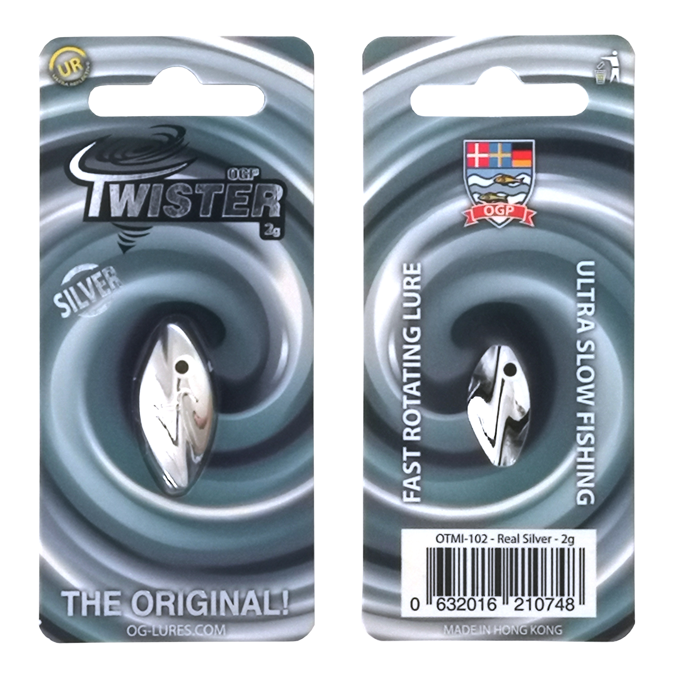 OGP Twister Mini Durchlaufblinker In 2 Gr. | – Farbe: Real Silver