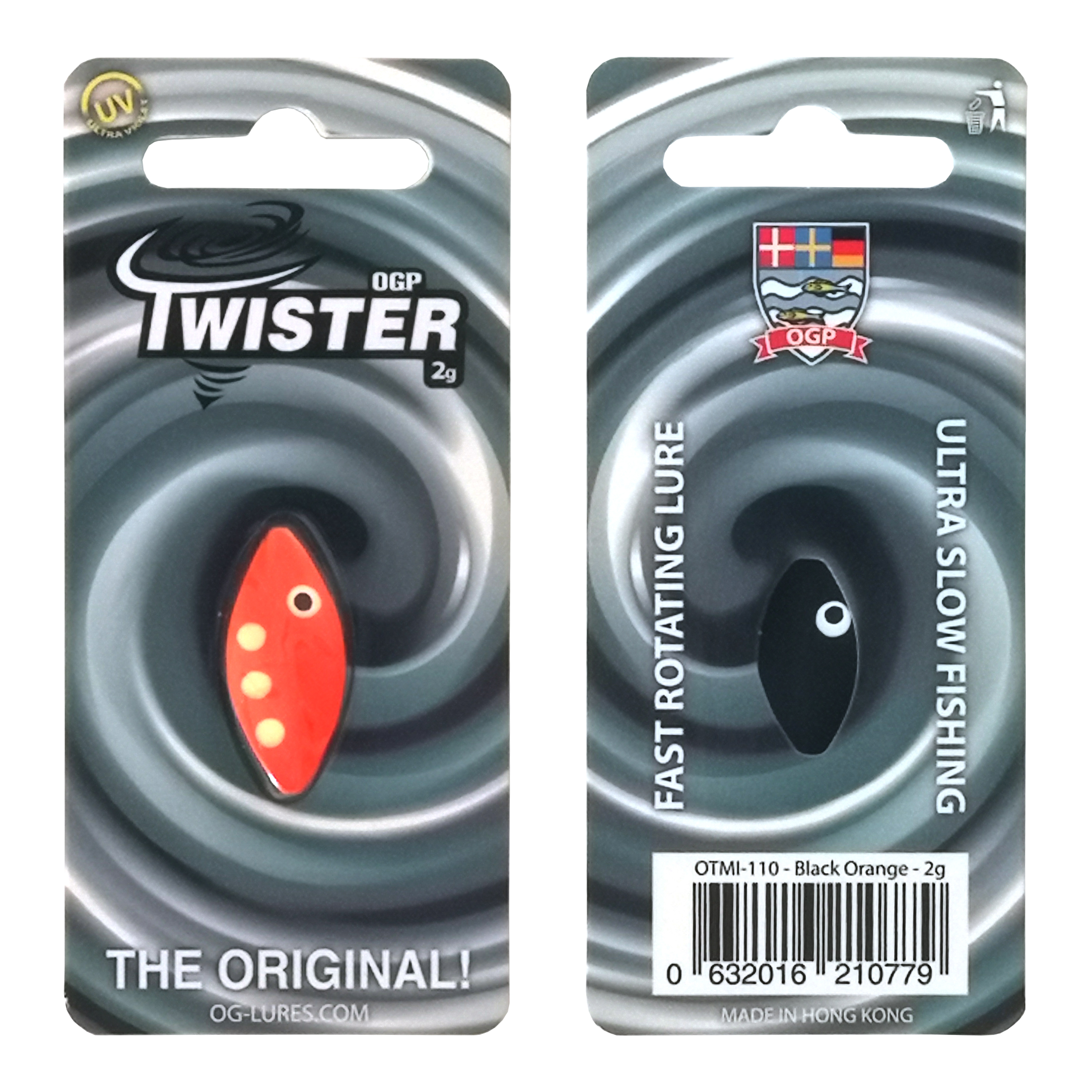 OGP Twister Mini Durchlaufblinker In 2 Gr. | – Farbe: Black Orange