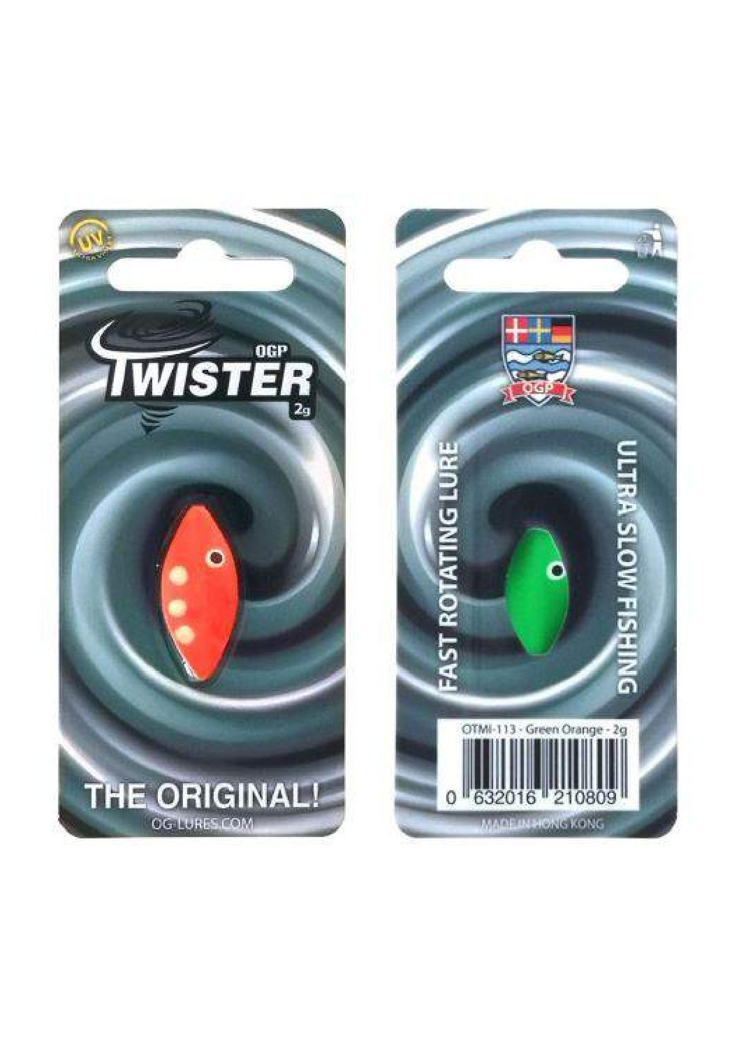 OGP Twister Mini Durchlaufblinker In 2 Gr. | – Farbe: Green Orange