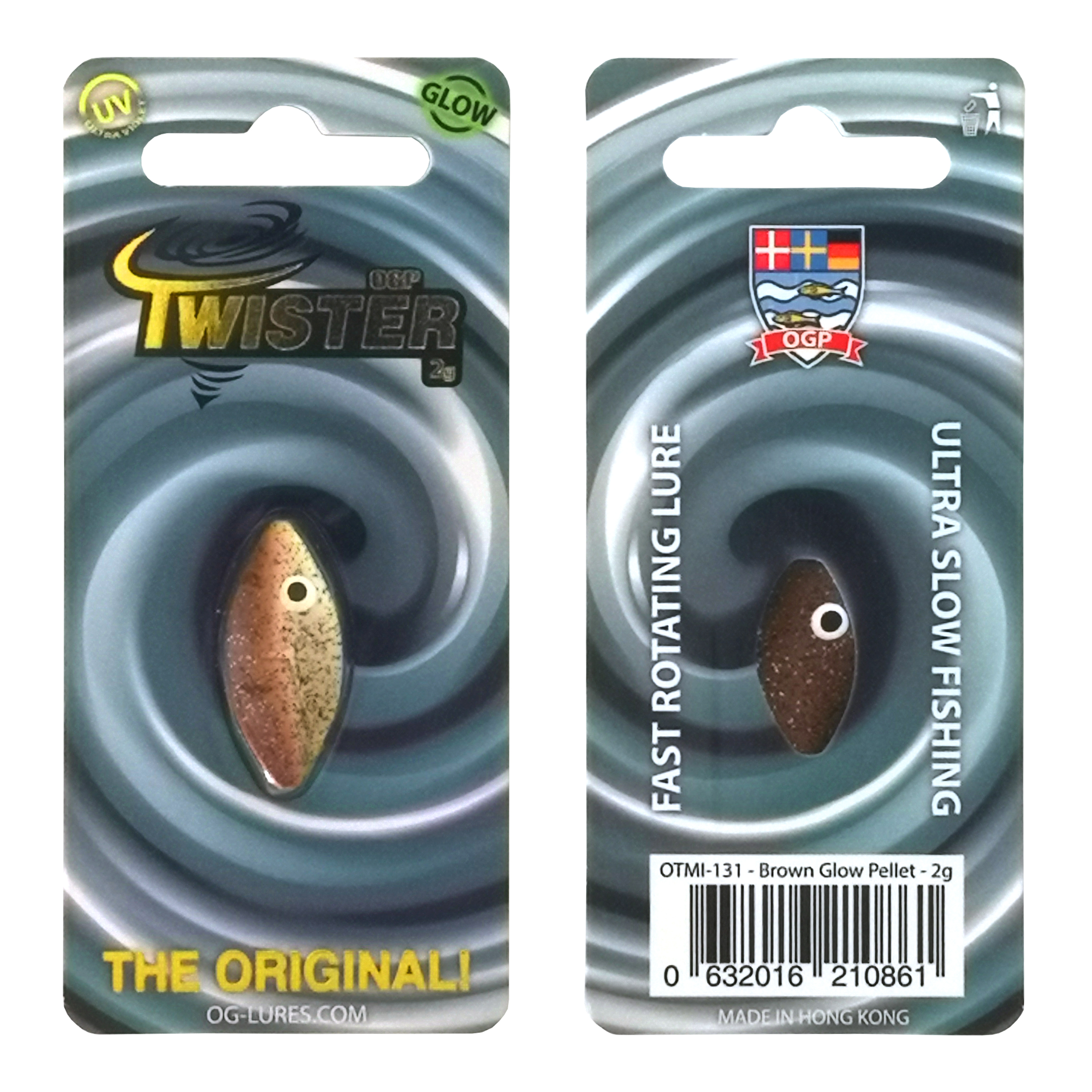 OGP Twister Mini Durchlaufblinker In 2 Gr. | Selbstleuchtend | – Farbe: Brown Glow Pellet