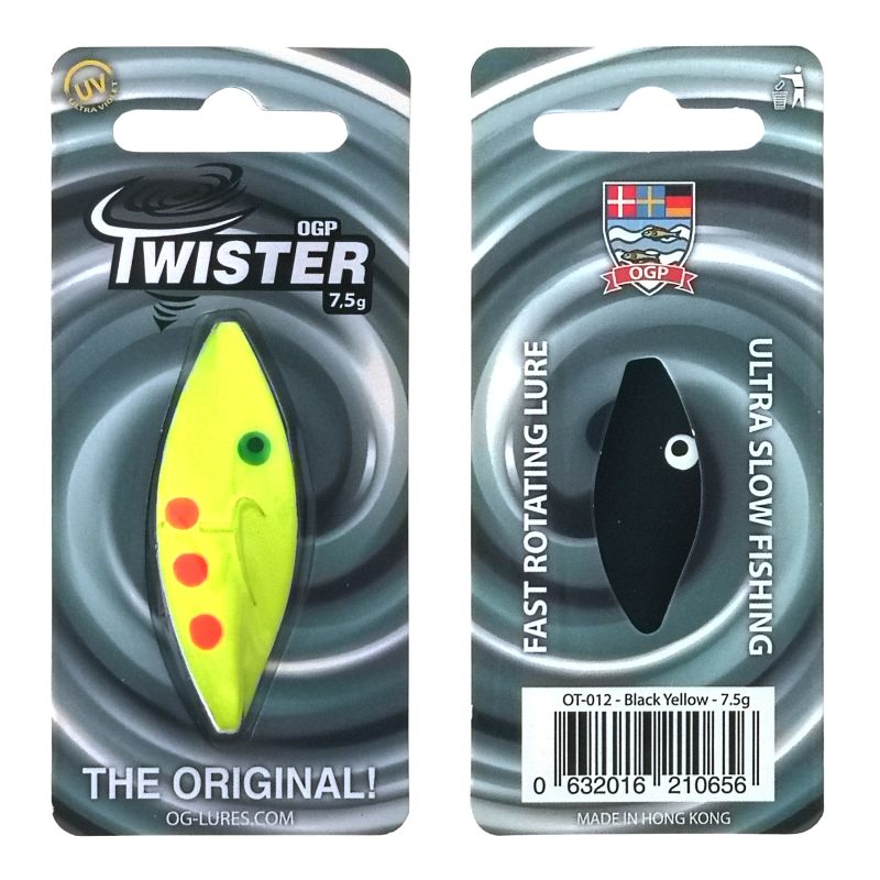 OGP Twister Durchlaufblinker In 7,5 Gr. | – Farbe: Black Yellow