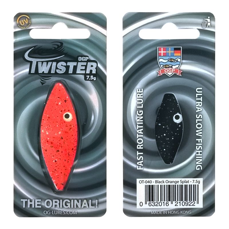 OGP Twister Durchlaufblinker In 7,5 Gr. | – Farbe: Black Orange Splat