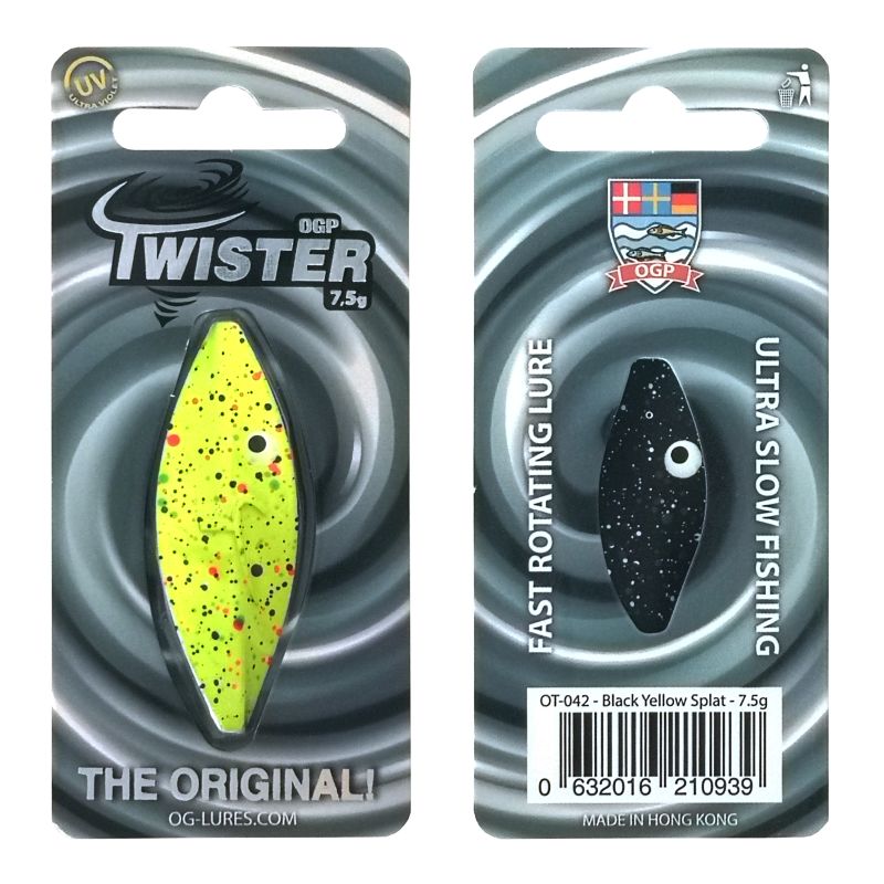 OGP Twister Durchlaufblinker In 7,5 Gr. | – Farbe: Black Yellow Splat