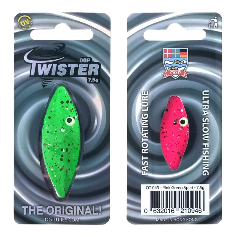OGP Twister Durchlaufblinker In 7,5 Gr. | – Farbe: Pink Green Splat