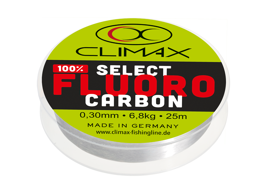 Climax Select Fluorocarbon Vorfachschnur | Länge: 25m | Stärke: 0,185mm | Tragkraft: 2,8 Kg