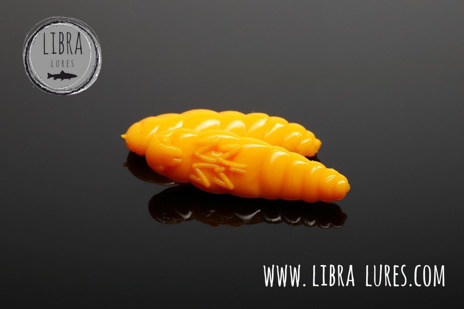 Libra Lures Largo 35mm | Forellenköder Supersoft | Inhalt: 10 Stück | Aroma: Krill | Farbe: 008 / Dark Yellow