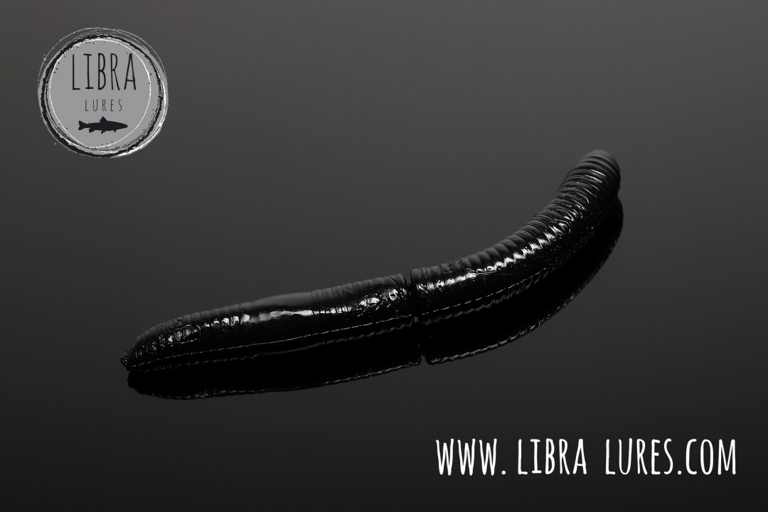 Libra Lures Fatty D`Worm 65mm | Forellenköder Supersoft | Inhalt: 10 Stück | Aroma: Krill | Farbe: 040 / Black