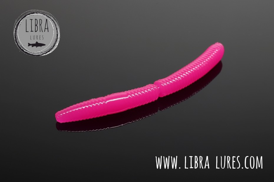 Libra Lures Fatty D`Worm 65mm | Forellenköder Supersoft | Inhalt: 10 Stück | Aroma: Käse | Farbe: 019 / Hot Pink Limited Edition