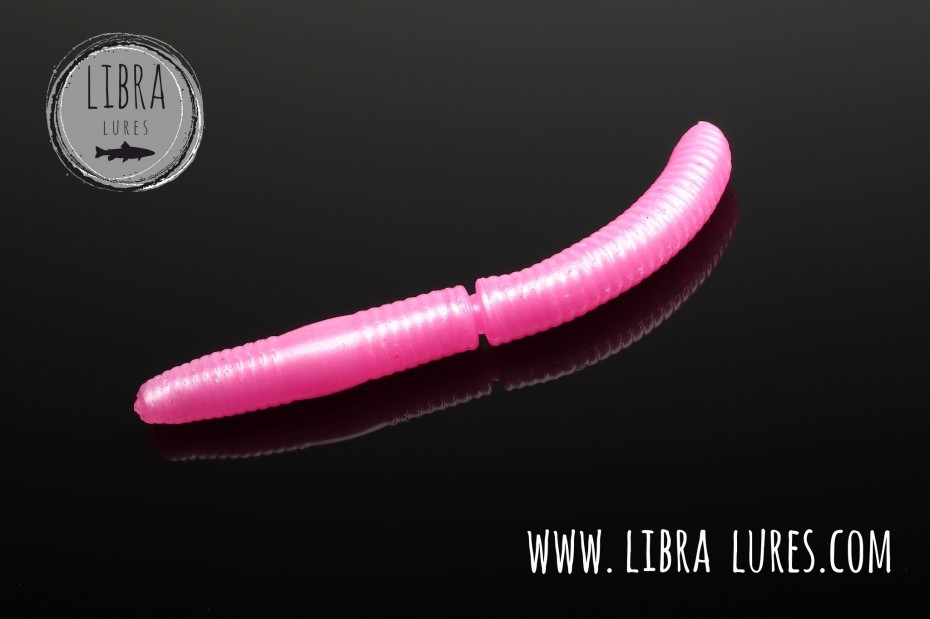 Libra Lures Fatty D`Worm 65mm | Forellenköder Supersoft | Inhalt: 10 Stück | Aroma: Krill | Farbe: 018 / Pink Pearls