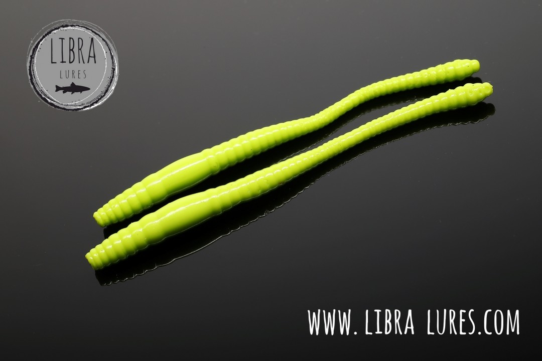 Libra Lures Dying Worm 70mm | Forellenköder Supersoft | Inhalt: 15 Stück | Aroma: Krill | Farbe: 027 / Apple Green