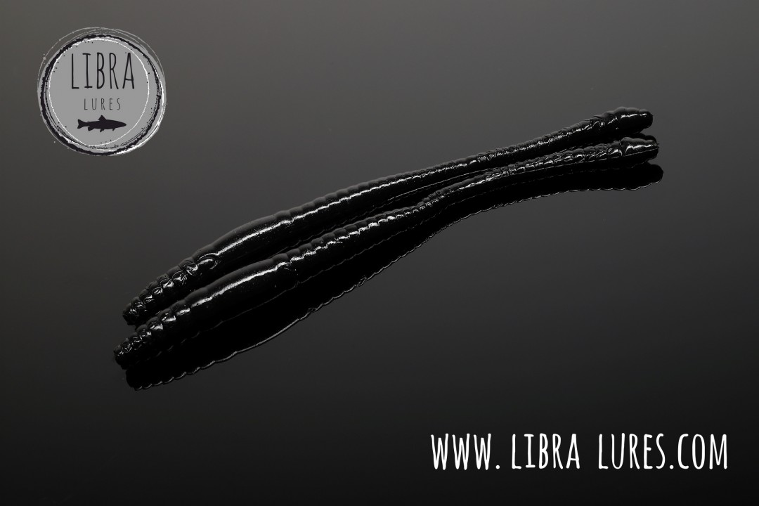 Libra Lures Dying Worm 70mm | Forellenköder Supersoft | Inhalt: 15 Stück | Aroma: Krill | Farbe: 040 / Black