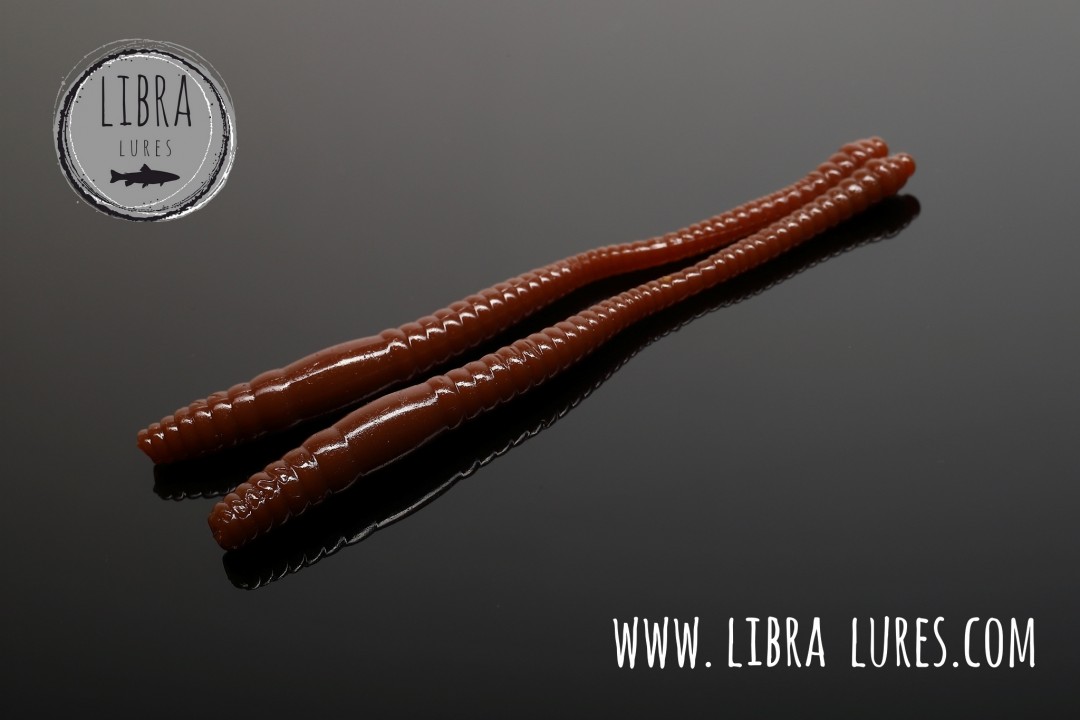 Libra Lures Dying Worm 70mm | Forellenköder Supersoft | Inhalt: 15 Stück | Aroma: Krill | Farbe: 038 / Brown