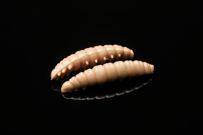 Libra Lures Larva 45mm | Forellenköder Supersoft | Inhalt: 8 Stück | Aroma: Käse | Farbe: 035 / Pellets