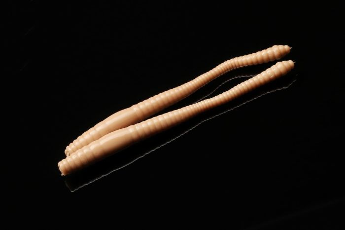 Libra Lures Dying Worm 70mm | Forellenköder Supersoft | Inhalt: 15 Stück | Aroma: Krill | Farbe: 035 / Pellet