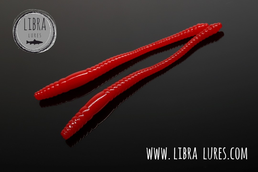 Libra Lures Dying Worm 70mm | Forellenköder Supersoft | Inhalt: 15 Stück | Aroma: Krill | Farbe: 021 / Red