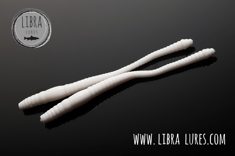 Libra Lures Dying Worm 70mm | Forellenköder Supersoft | Inhalt: 15 Stück | Aroma: Krill | Farbe: 001 / White