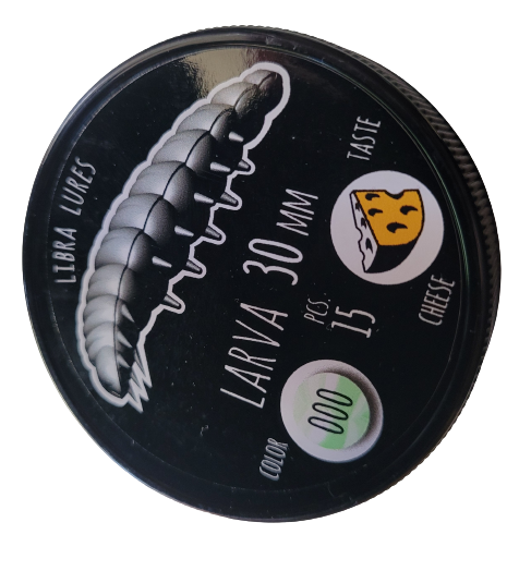 Libra Lures Larva 30mm | Forellenköder Supersoft | Inhalt: 15 Stück | Aroma: Käse | Farbe: 000 / Glow- Selbstleuchtend