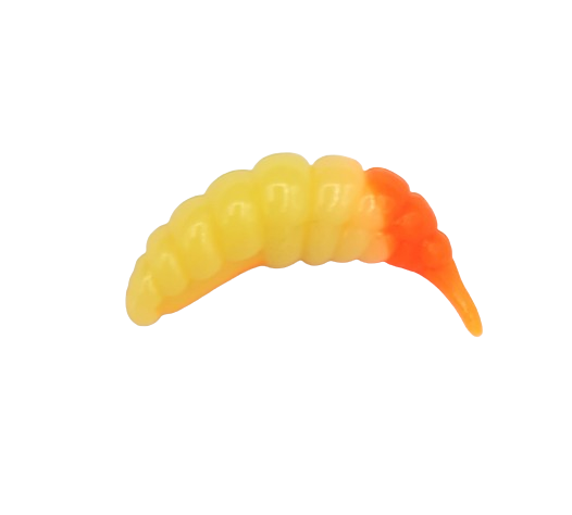 FishUp Ozi 1.2 Bienenmadenimitat | Käsearoma – Softbait Für Forelle Und Barsch In 3 Cm – Farbe: Cheese / Hot Orange