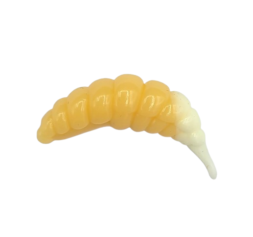 FishUp Ozi 1.2 Bienenmadenimitat | Käsearoma – Softbait Für Forelle Und Barsch In 3 Cm – Farbe: Cheese / White