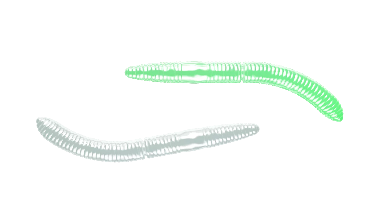 Libra Lures Fatty D`Worm 75mm | Forellenköder supersoft | Inhalt: 8 Stück | Aroma: Käse | Farbe: 000 Glow UV Green