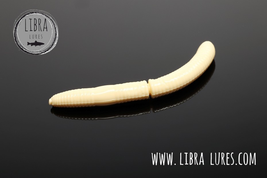 Libra Lures Fatty D`Worm Tournament 55mm | Forellenköder supersoft | Inhalt: 12 Stück | Aroma: Krill | Farbe: 005 Cheese