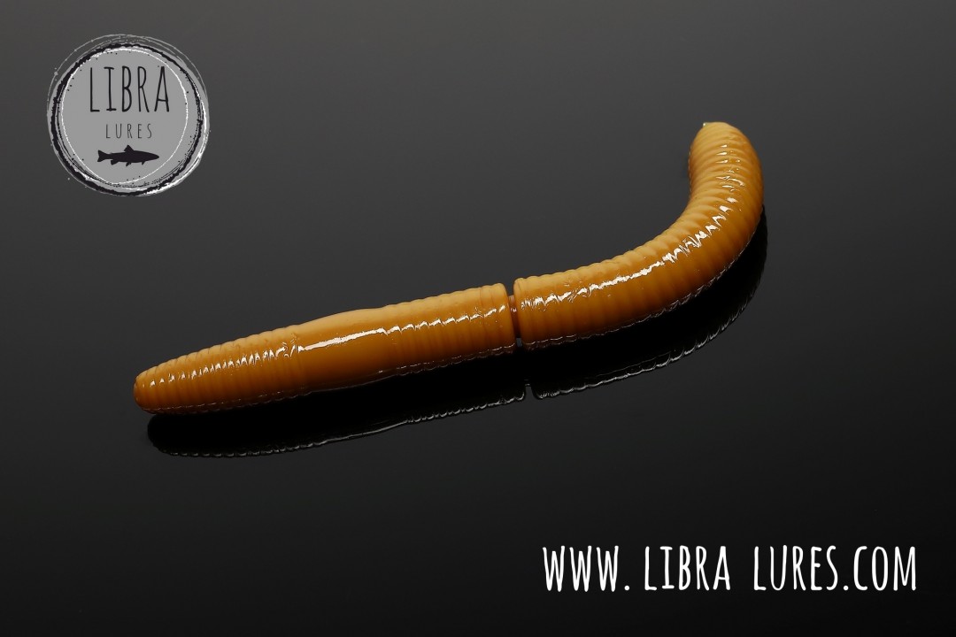 Libra Lures Fatty D`Worm 65mm | Forellenköder supersoft | Inhalt: 10 Stück | Aroma: Knoblauch | Farbe: 036 / Coffee Milk