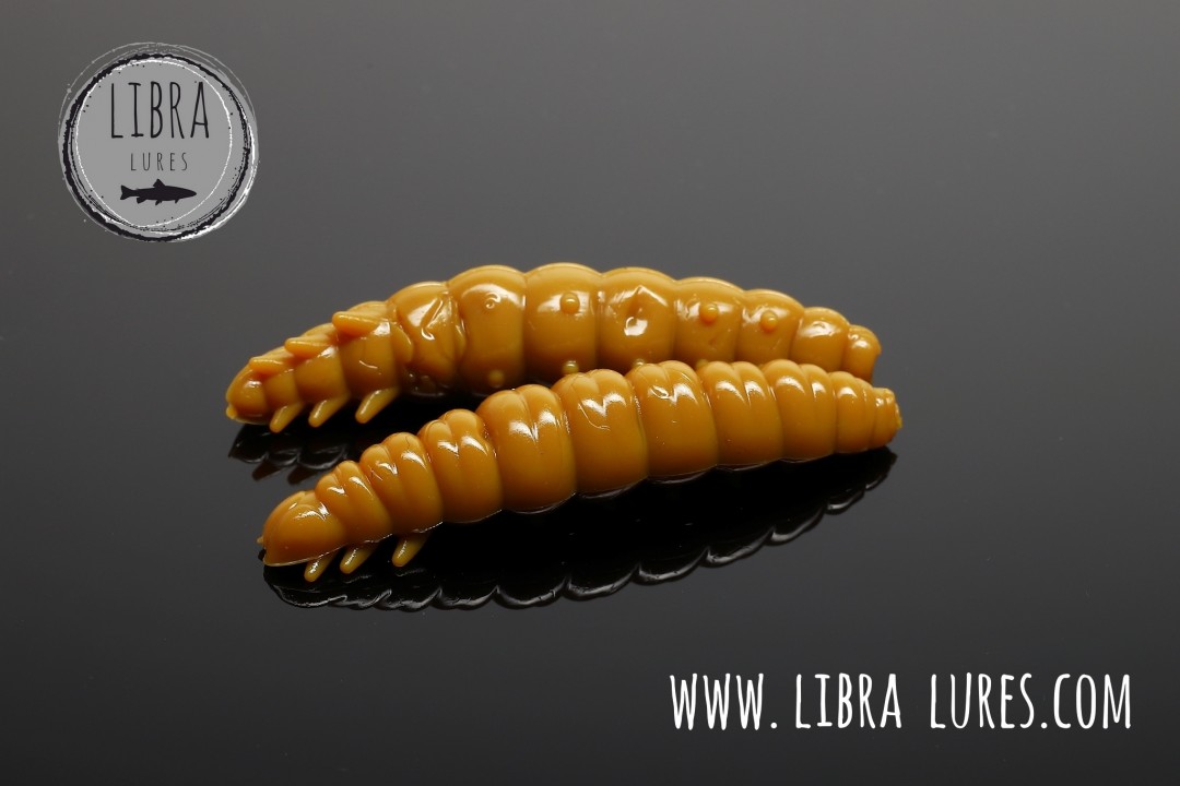 Libra Lures Larva 45mm | Forellenköder supersoft | Inhalt: 8 Stück | Aroma: Krill | Farbe: 036 Coffee Milk